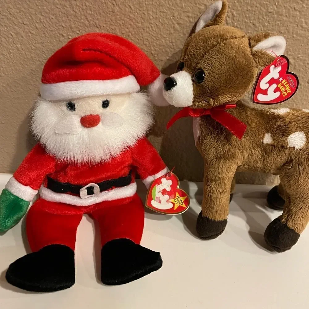 TY Santa and TY Chester The Reindeer